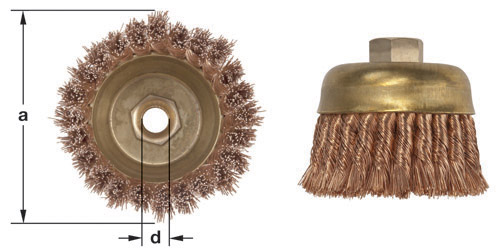 GLITZ 100% BRASS WIRE CUP BRUSH - NON SPARK - TWIST KNOT